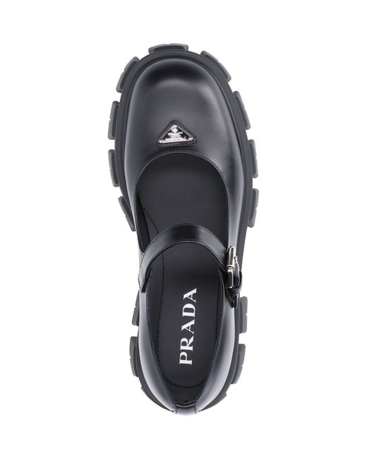 Prada Black "Monolith Mary Jane" Ballet Flats