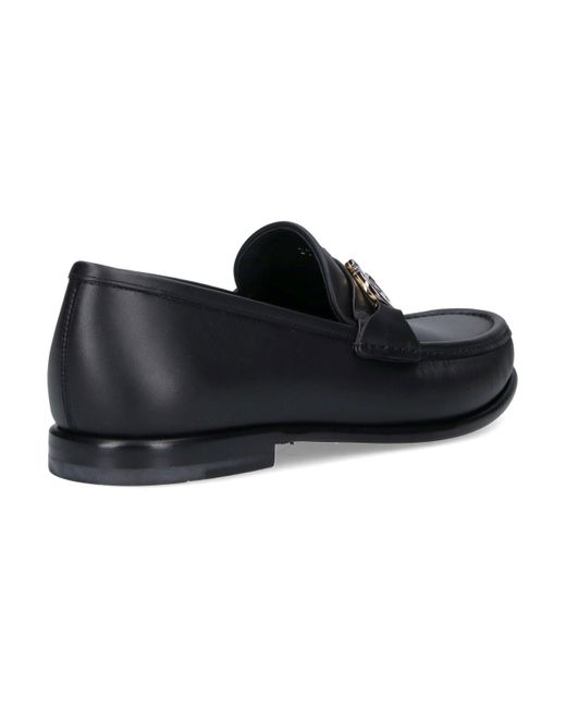 Ferragamo Black Moccasins With Reversible And Hardware for men
