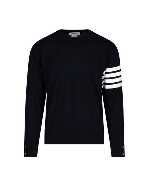 Thom Browne Blue Wool Sweater "4-Bar" for men