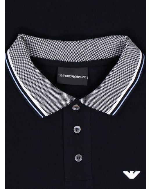 Emporio Armani Black Logo Polo Shirt for men