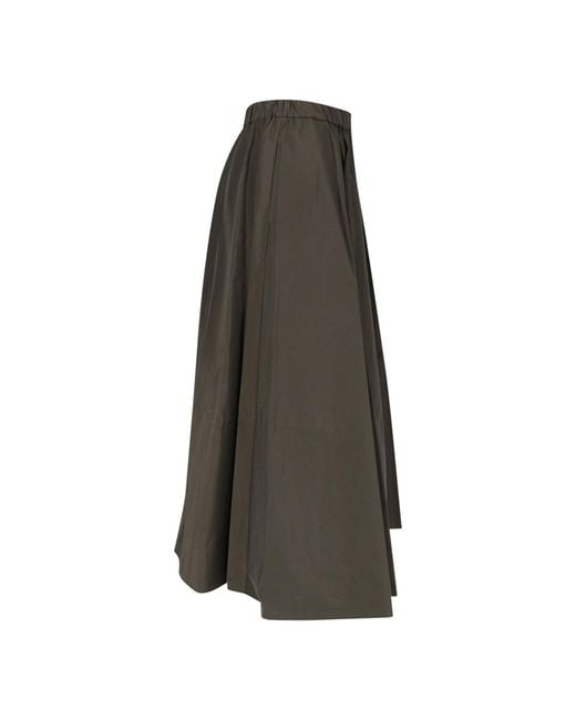 Aspesi Gray A-Line Midi Skirt