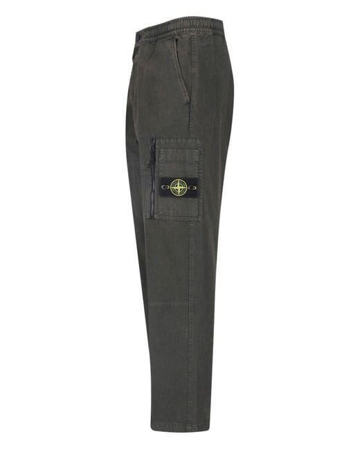 Stone Island Gray Pants “3100015 Organic Cotton Ripstop” for men