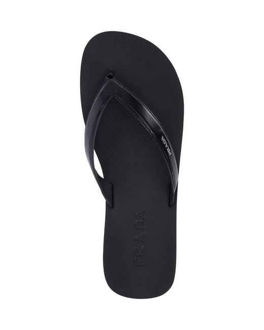 Prada White Leather Logo Sandals for men