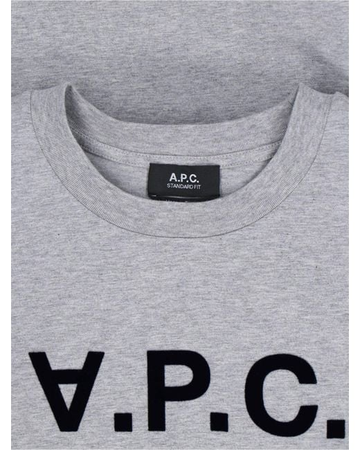 A.P.C. Gray T-Shirts And Polos Organic Cotton for men