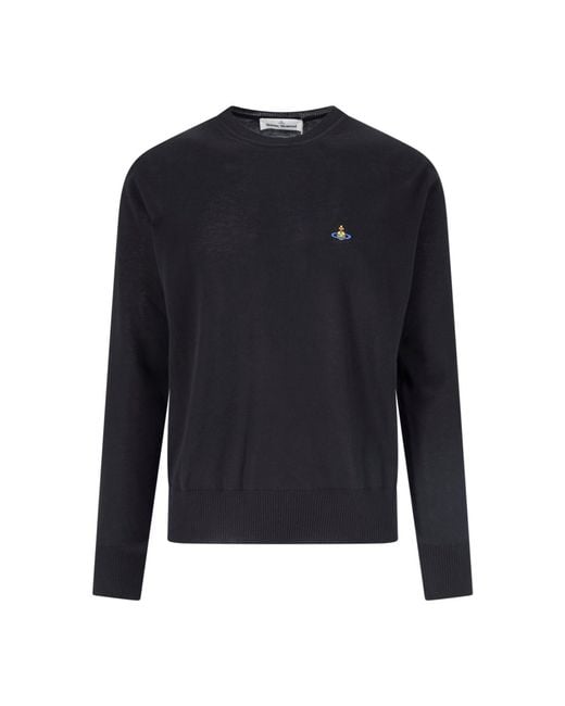 Vivienne Westwood Blue Alex Crew Neck Cotton Sweater for men