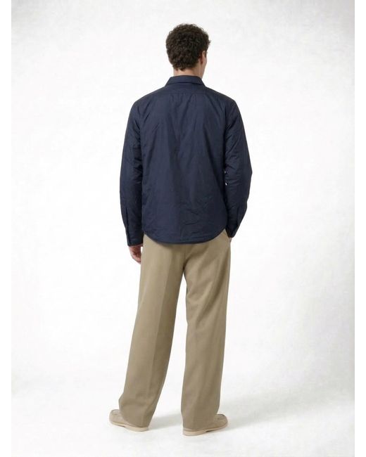 Aspesi Blue Padded Nylon Shirt for men