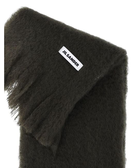 Jil Sander Green Mohair-Wool Scarf for men