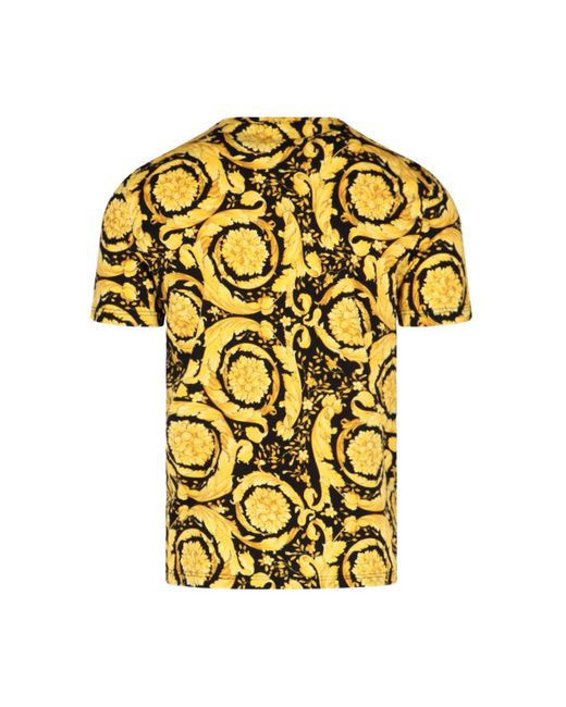 T-Shirt Intima "Barocco" di Versace in Yellow da Uomo