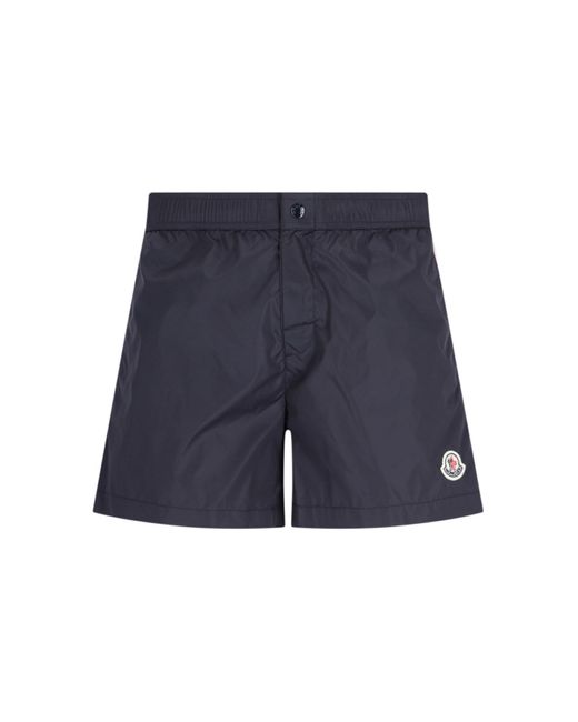 Moncler Blue Logo Swim Shorts for men