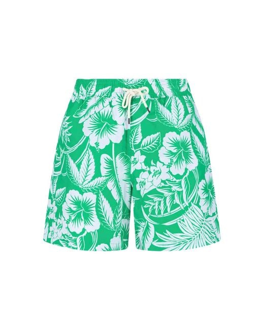 Polo Ralph Lauren Green Beach Shorts Logo for men