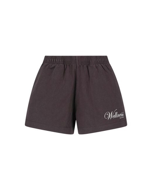 Sporty & Rich Brown Sport Shorts "1800 Health Disco"