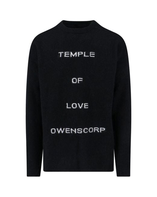 Rick Owens Black 'Temple Of Love' Sweater for men