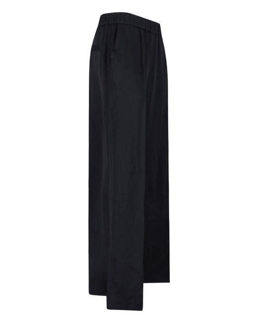 Jil Sander Blue Tailored Wide-Leg Pants With Mid-Rise Waistband