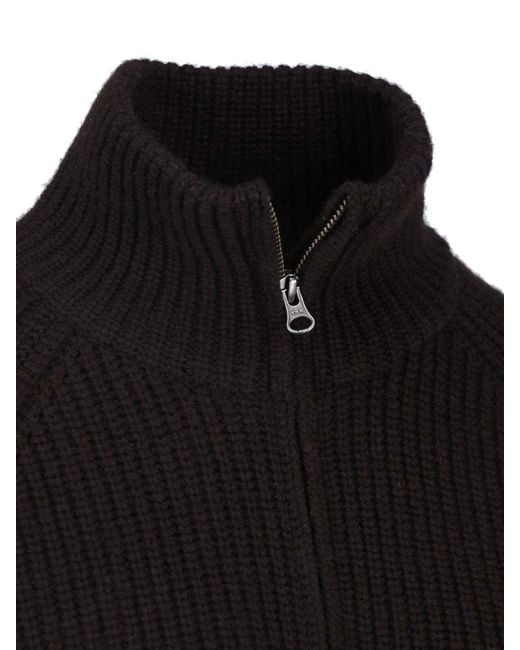 Lisa Yang Black Cashmere Zip Cardigan "Sadie"
