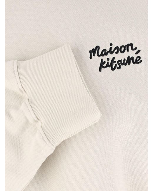 Maison Kitsuné White Logo Sweatshirt for men