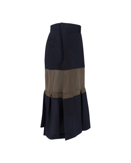 Sacai Blue Skirts Wool
