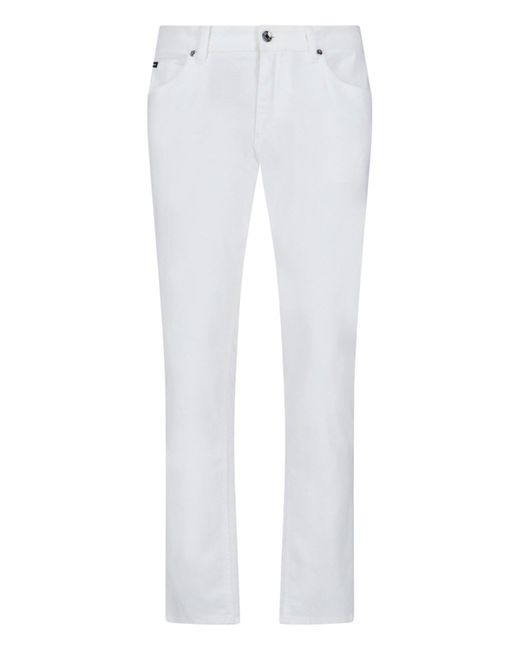 Dolce & Gabbana White Stretch Jeans for men
