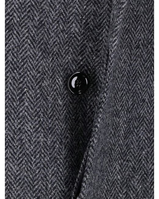 Lardini Gray Wool Coat for men