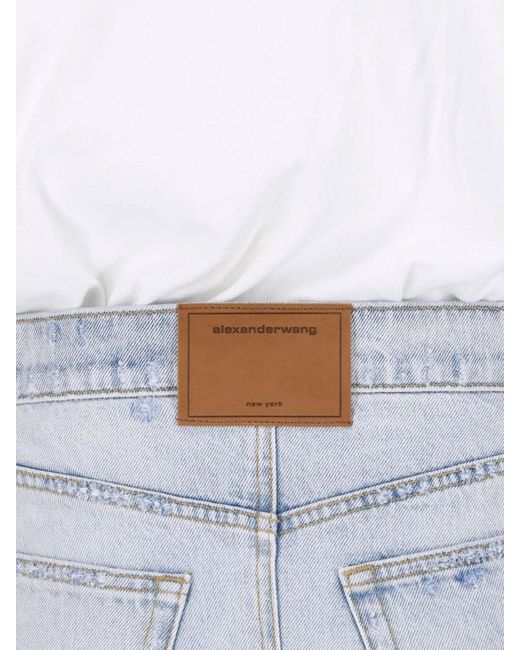 Alexander Wang White Layered Denim And Polo-Style Dress
