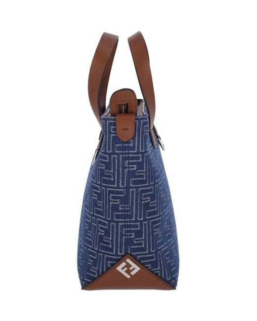 Fendi Blue Bags Cotton for men