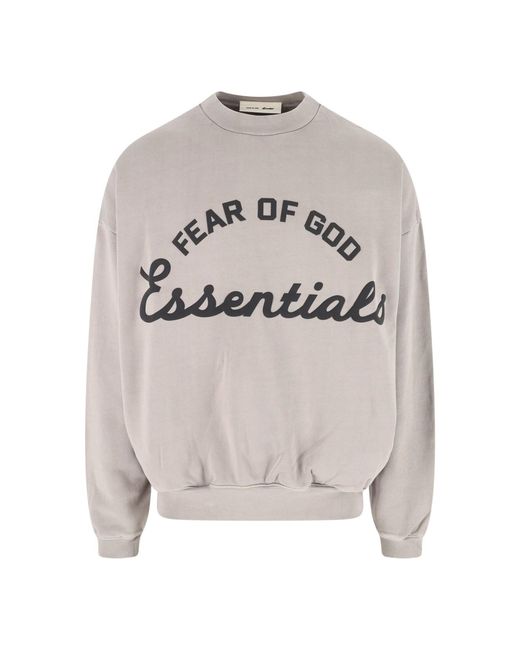 Fear Of God Gray Relaxed Fit Printed Logo Sweatshirt for men