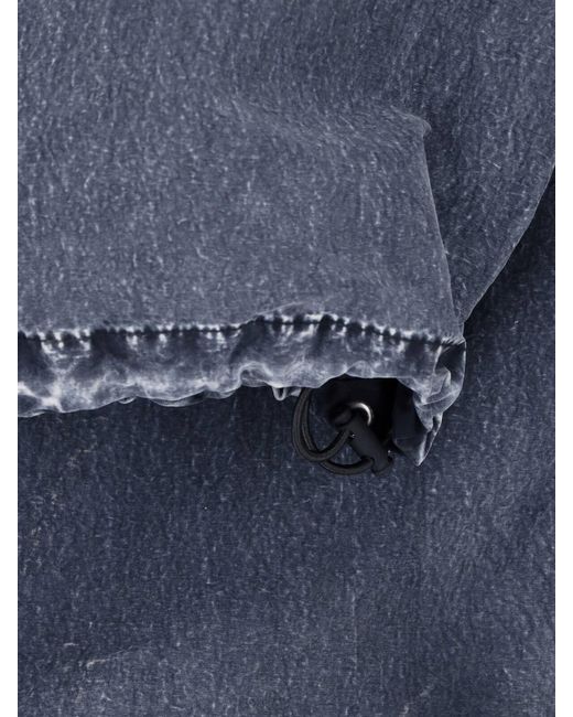 DIESEL Blue Relaxed Wide-Leg Trousers With Adjustable Hem