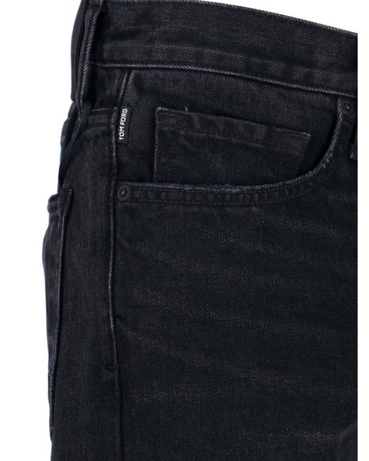 Tom Ford Blue Logo Straight Jeans for men