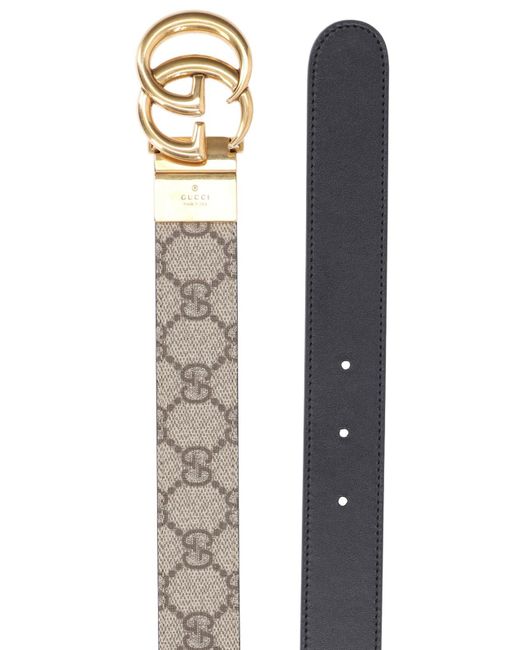 Gucci White 'Gg Marmont' Reversible Belt