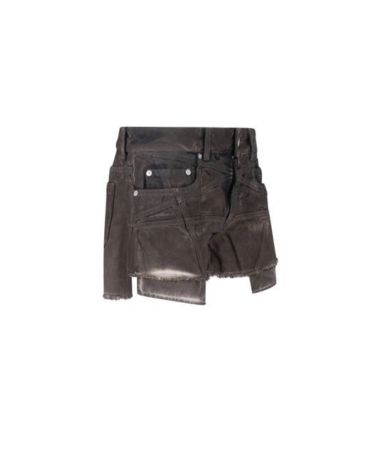 Rick Owens Gray Denim Shorts