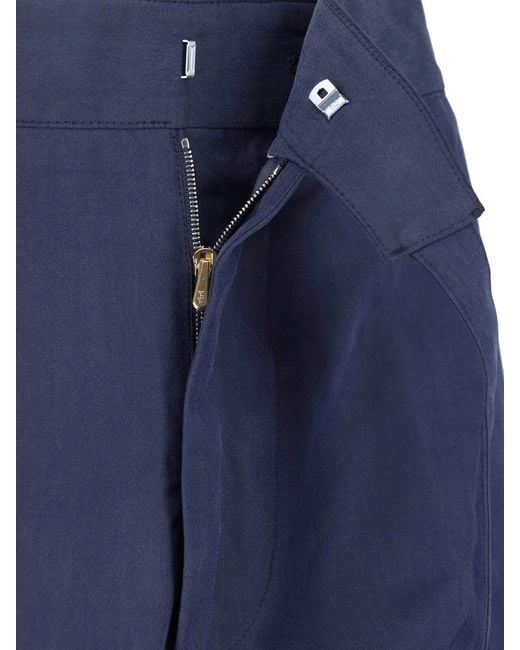 Paul Smith Blue Cotton-Lyocell Trousers With Viscose Lining for men