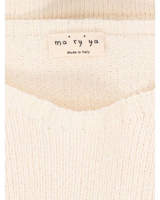 Ma'ry'ya White Pocket Detail Sweater