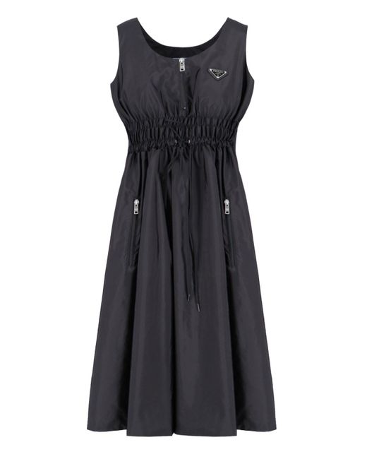 Prada Black Logo Midi Dress
