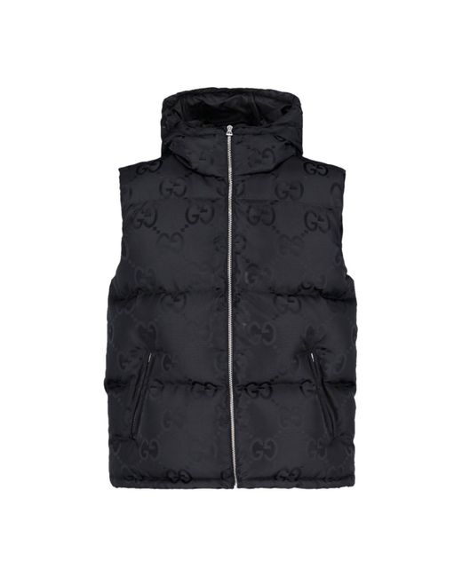 Gucci Black Logo Hooded Vest for men