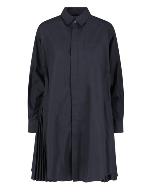 Sacai Blue Mini Shirt Dress