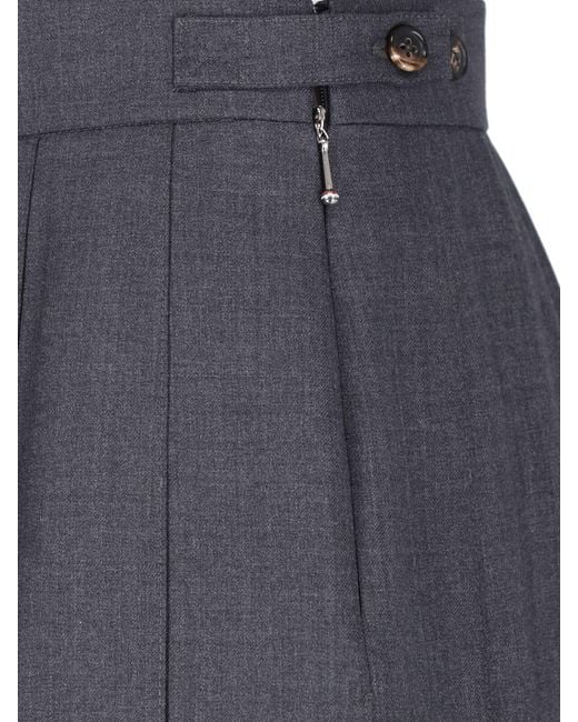 Thom Browne Blue Pleated Mini Skirt