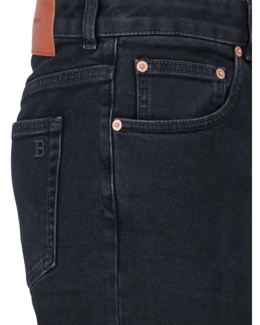 Balmain Blue High-Rise Flared Jeans