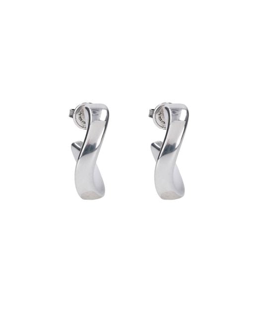 Bottega Veneta White Small Earrings “Disc”