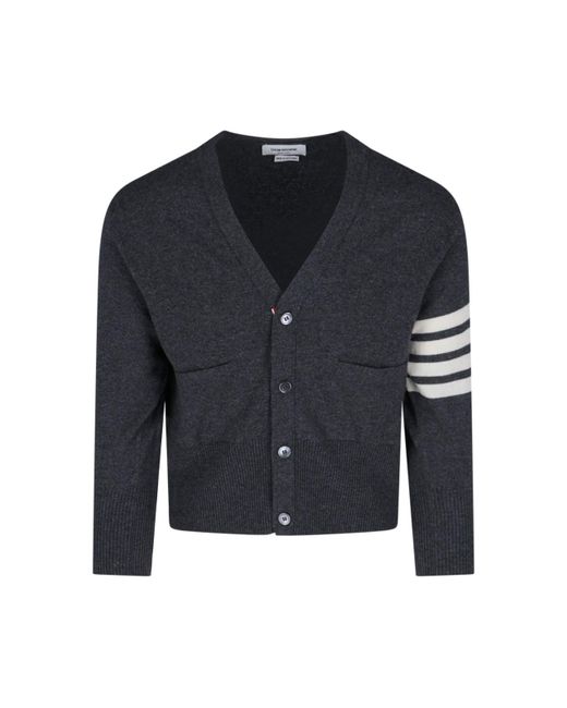 Cardigan "Loopback 4-Bar" di Thom Browne in Blue da Uomo