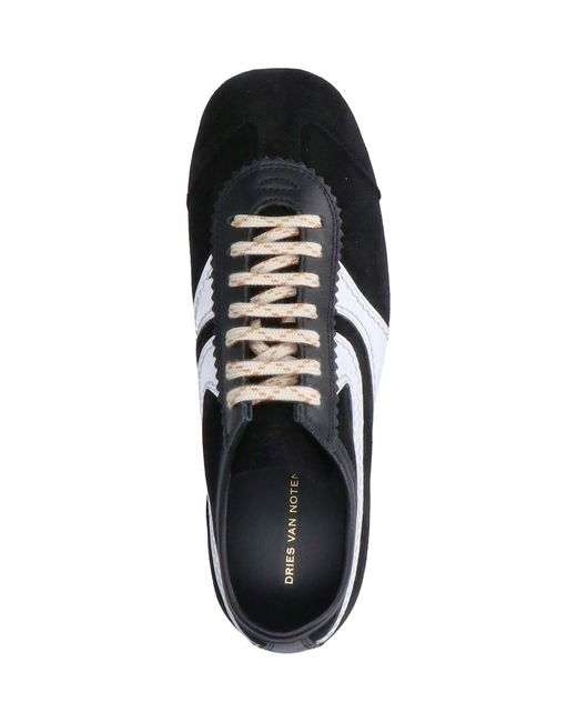 Dries Van Noten Black Suede Sneakers