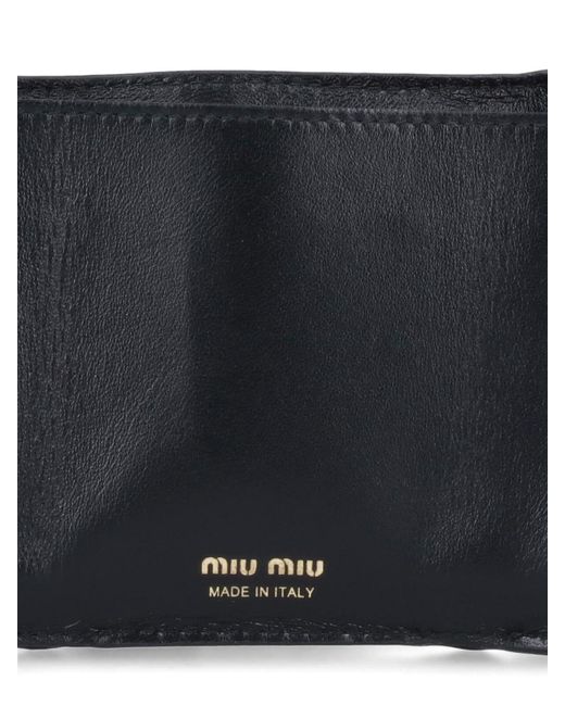 Portafoglio Piccolo Logo di Miu Miu in Black