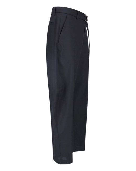 Sacai Blue Tailored Pants With Belt for men