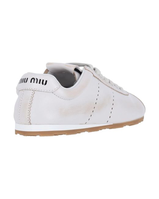 Miu Miu White "Plume" Sneakers