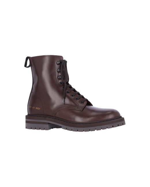 Common Projects Brown Leather Derby Boots for men