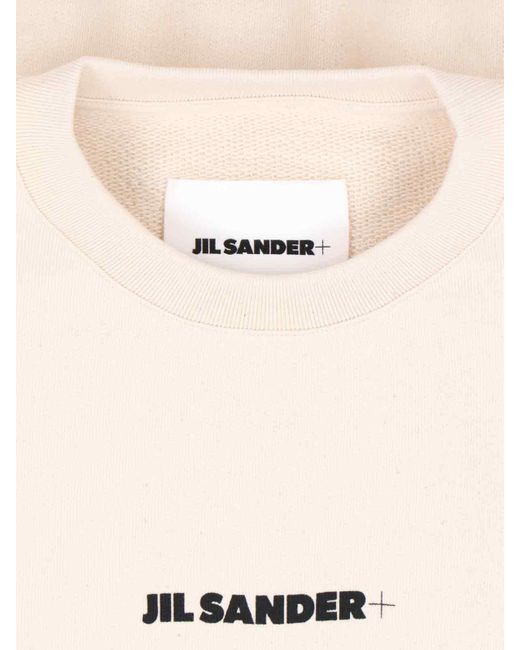 Jil Sander White Logo Crewneck Sweatshirt for men