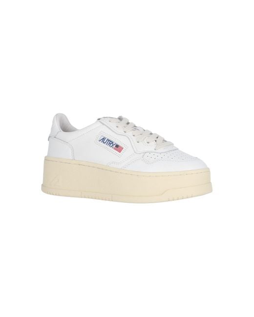 Autry White "medalist Platform Low" Sneakers