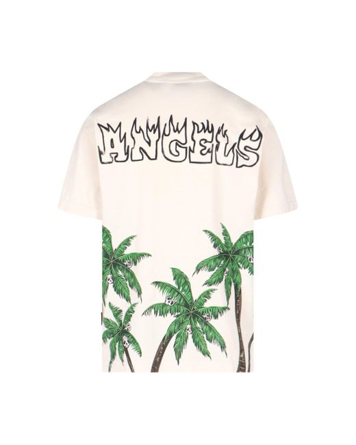 PALM ANGELS Palm Tree And Skulls T Shirt