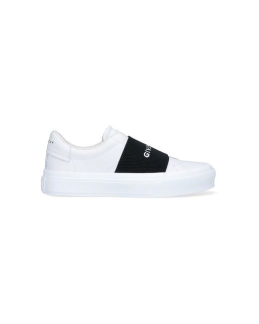 Givenchy Blue Leather Sneakers With Logo Band