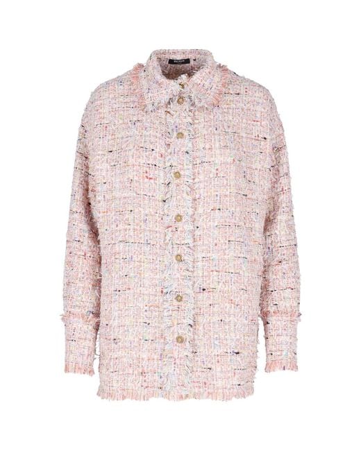 Balmain Pink Tweed Shirt