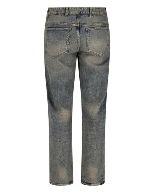 Represent Gray Straight-Leg Denim Jeans With Worn Effect for men