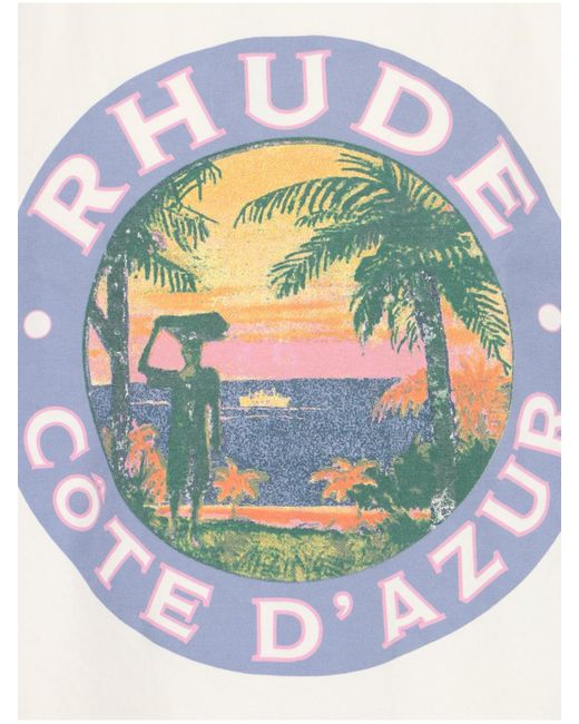 T-Shirt Logo di Rhude in White da Uomo